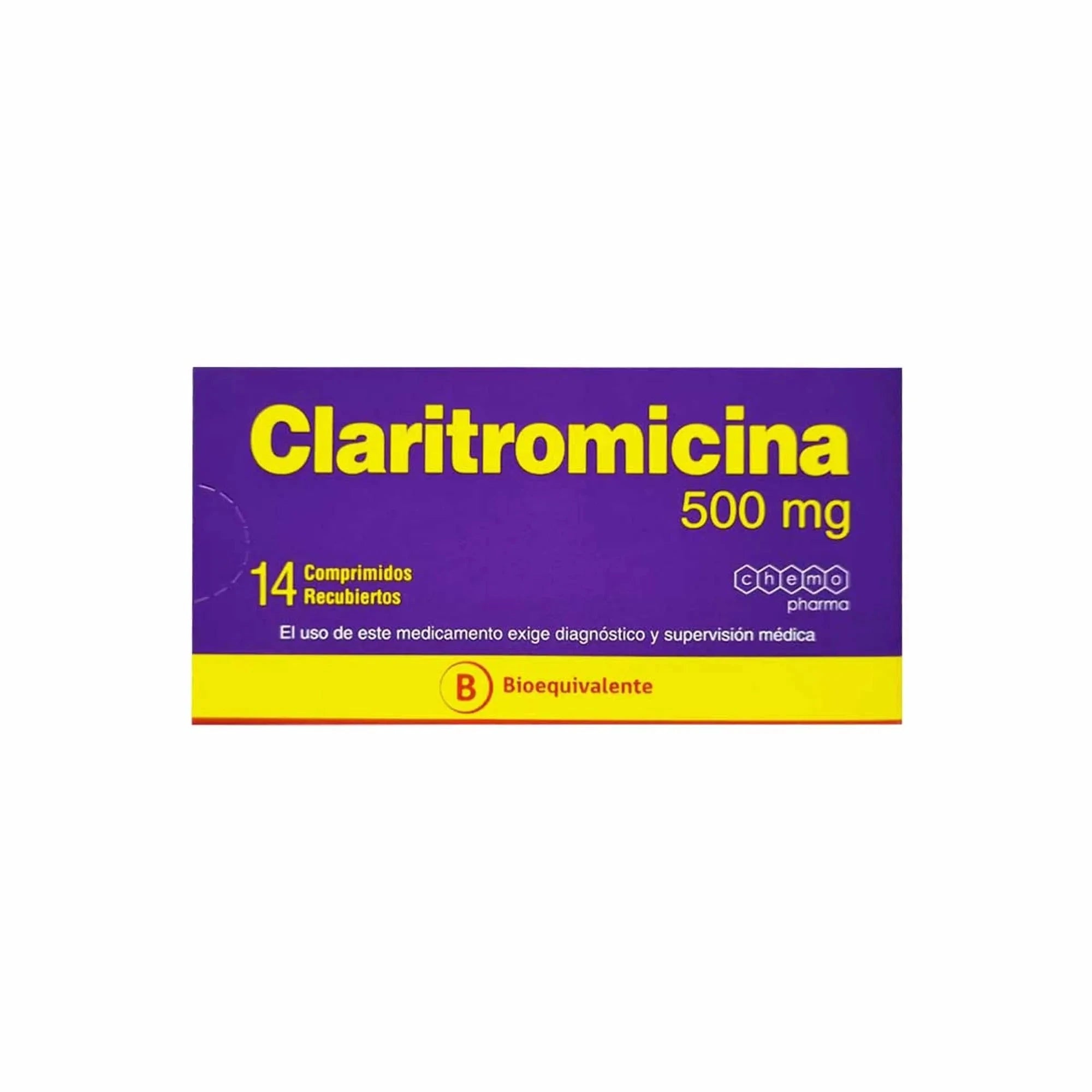 Claritromicina 500 mg x 14 comprimidos "Ley Cenabast" Chemo Pharma